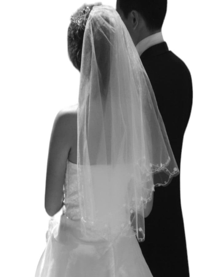 Devino ora Veil Flower Headband Hair Wreath Floral Crown Veil Girls Veil First Communion First Holy Communion Veils Headpiece Veil (Medium) - Image 5